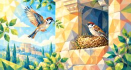 Ilustrasi faset: burung pipit dan sarangnya di ceruk dinding batu Bait Allah